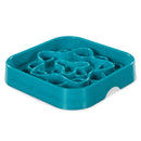 Messy Mutts Small Messy Mutts Interactive Square Slow Feeder, 2 Cup Capacity (8" x 1", Blue)