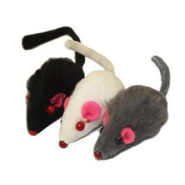 Cat Toy, Real Fur Mice Catnip, 1.25-In.