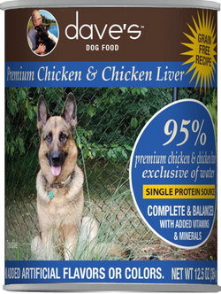 Dave's 95% Premium Chicken & Chicken Liver Recipe Canned Dog Food image