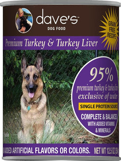 Dave's Premium Turkey & Turkey Liver 95% Meat Canned Dog Food (12.5-oz, single can) image