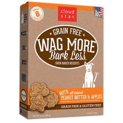 Cloud Star Wag More Bark Less Oven Baked Grain Free Peanut Butter and Apples Dog Treats image