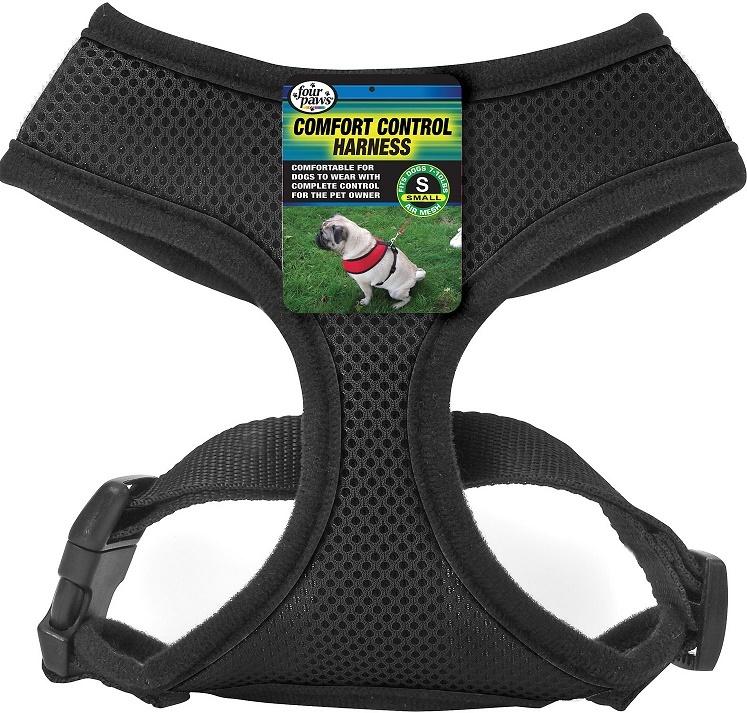 Four Paws Black Comfort Control Dog Harness