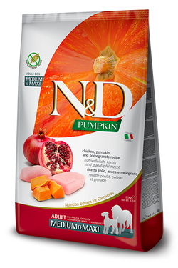 Farmina N&D Pumpkin Grain-Free Canine Chicken, Pumpkin and Pomegranate Adult Medium & Maxi Dog food (5.5 Lbs) image