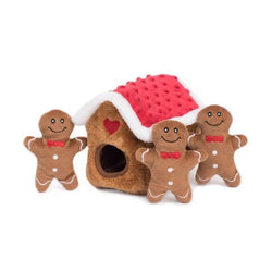 ZippyPaws Holiday Zippy Burrow Gingerbread House Hide and Seek Puzzle Dog Toy image