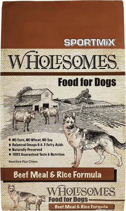 SPORTMiX Wholesomes Beef Meal & Rice Recipe Dry Dog Food (40-lb) image