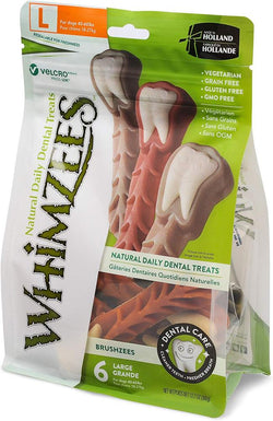 Whimzees Brushzees Natural Daily Dental Large Breed Dog Treats image