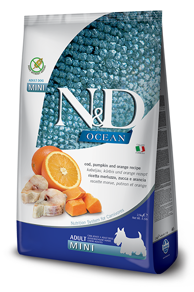 Farmina N&D Ocean Cod, Pumpkin & Orange Adult Mini Dog Food