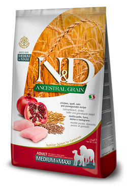 Farmina N&D Ancestral Grain Canine Chicken & Pomegranate Medium & Maxi Adult Food image