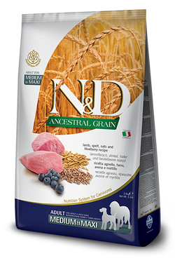 Farmina N&D Ancestral Grain Formula Medium & Maxi Lamb, Pumpkin & Blueberry Adult Dog Food image