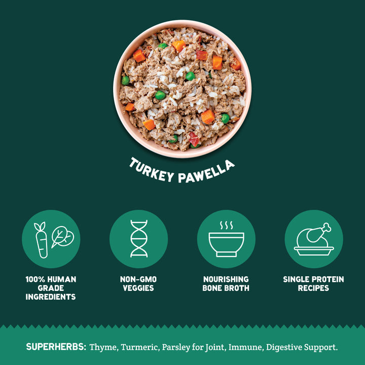 A Pup Above Turkey Pawella Gently Cooked Frozen Dog Food Turkey Recipe (1 Lb)