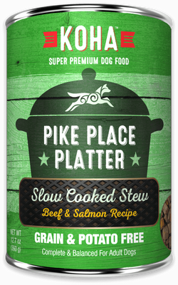 Koha Pike Place Platter Slow Cooked Stew Beef & Salmon Recipe for Dogs image