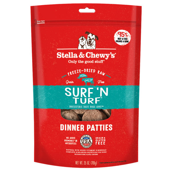 Stella & Chewy's Freeze-Dried Raw Dinner Patties for Dogs - Surf 'n Turf Recipe
