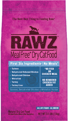 RAWZ® Salmon, Dehydrated Chicken & Whitefish Cat Food Recipe image